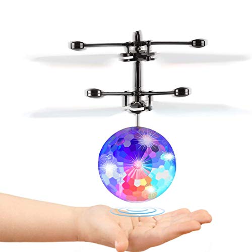 Fansteck Mini Drone, Dron Niños, Bolas Voladoras, Helicopteros Teledirigidos, Regalo para Niños Contro Remoto con Gafas de Protección Luces LED RC Infrarrojos Inducción para Niños 7+ Años Flying Toys