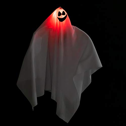 Fantasma Colgante Iluminado de Halloween (2 Pack), Lindos Fantasmas Voladores de 70 cm para Decoración de Fiesta de Halloween en Jardín, Patio