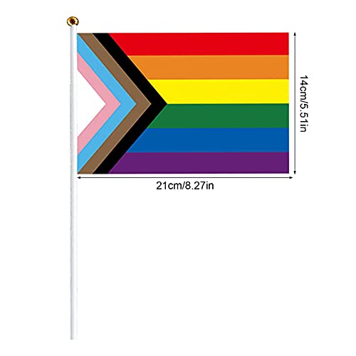 fdsfa Banderines de mano triangulares LGBT con diseño de orgullo gay, banderas de mano con arco iris, banderines coloridos para desfile al aire libre, decoración de fiesta de carnaval