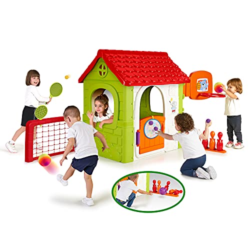 FEBER- Activity House 6in1, Casa Infantil a Partir de 3 años con Juegos incorporados (Famosa 800012606)