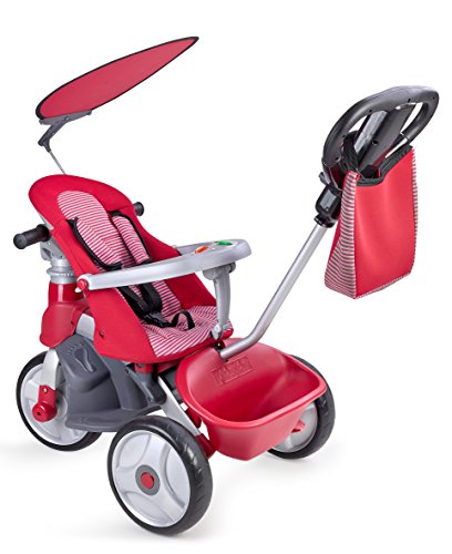 FEBER- Baby Trike Easy Evolution, Triciclo, Color Rojo, 24.9 x 14.0 x 11.9 (Famosa 800009473)