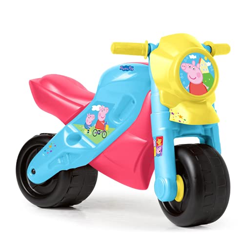 FEBER - Motofeber 2 Peppa Pig, correpasillos resistente con claxon, ruedas anchas, uso dentro y fuera de casa, favorece el desarrollo global y psicomotriz del niño de 3 a 5 años, FAMOSA (800013184)