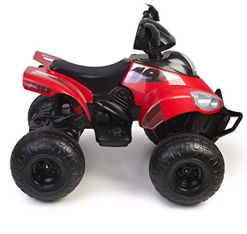 FEBER- Quad Motion, Vehículo eléctrico a batería, 12 V, Rojo (Famosa 800012652)