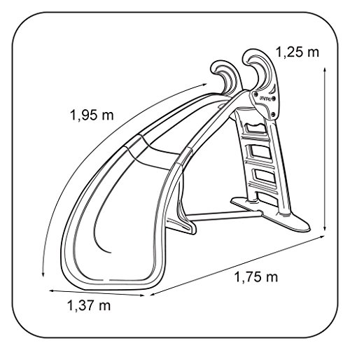 FEBER - Slide Curve con agua, tobogán Curvo equipado con conexión de agua, colores luminosos, escaleras antideslizantes, resistente y seguro para los pequeños a partir de 3 años, FAMOSA (800008359)