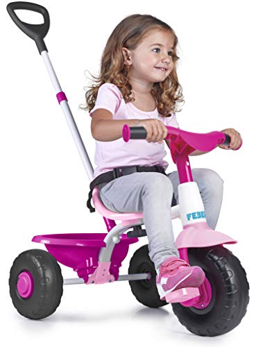 FEBER- Triciclo Trike 2 niñas de 1 a 3 años, Color Rosa (Famosa 800012811)