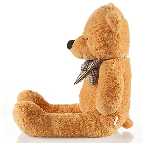 Feluna Oso de Peluche Gigante XXL Oso de Peluche Grande de 120 cm con Lazo - Original (Marrón Claro)