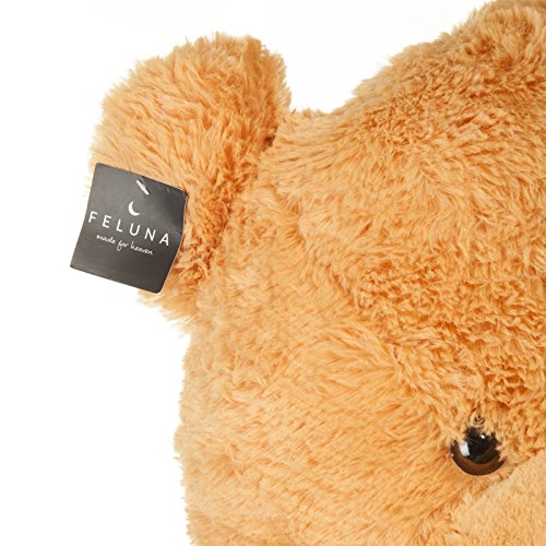 Feluna Oso de Peluche Gigante XXL Oso de Peluche Grande de 120 cm con Lazo - Original (Marrón Claro)