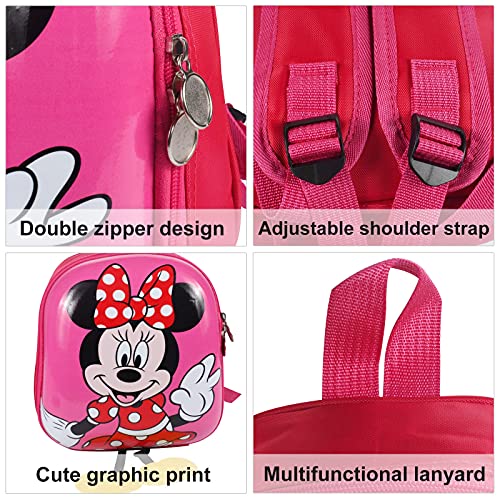 FGen Mochila Niña,Mochila Minnie, Mochila Minnie Mouse Infantil,Mochilas Escolares con Patas de Mickey Mouse, Muchos Colores, para guarderia /Vacaciones (Azul)