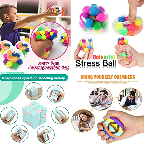 Fidget Toys Set-Juguetes para aliviar el estrés y aliviar la ansiedad para regalos de fiesta de cumpleaños, recompensas para el aula de la escuela, premios de carnaval, rellenos de bolsas de regalos