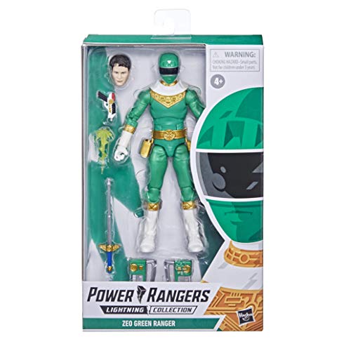 Figura de acción Coleccionable Premium de 15 cm de Zeo IV Green Ranger de Power Rangers Lightning Collection con Accesorios