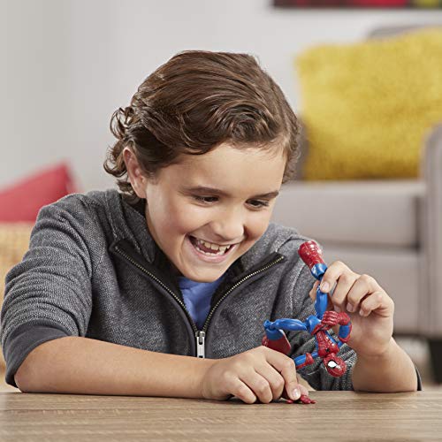 Figura de acción de Spider-Man de Marvel Spider-Man Bend and Flex, Figura flexible de 15 cm, incluye accesorio arácnido, a partir de 6 años