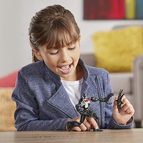 Figura de acción de Venom de Marvel Spider-Man Bend and Flex, Figura Flexible de 15 cm, Incluye Accesorio arácnido, a Partir de 6 años