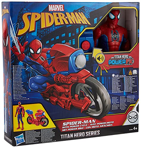 Figura Spider-Man Titan Hero Series Spider-Man con Ciclo Power FX Reproduce Sonidos y Frases