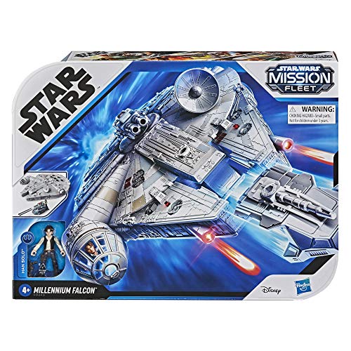 Figura y vehículo de Star Wars Mission Fleet Han Solo Millennium Falcon a escala de 2,5 pulgadas, juguetes para niños a partir de 4 años