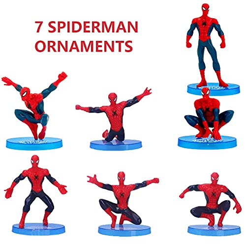 Figuras decorativas para tarta de Spiderman, adornos de Spiderman, juego de decoración de cumpleaños, dibujos animados, anime, anime, juguetes para decoración de tartas, para fiestas infantiles