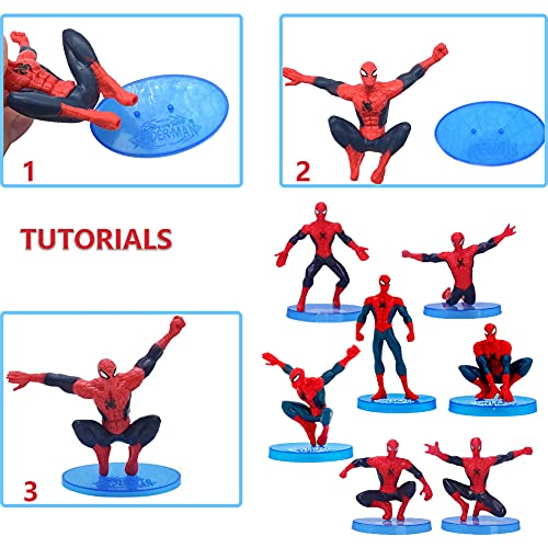 Figuras decorativas para tarta de Spiderman, adornos de Spiderman, juego de decoración de cumpleaños, dibujos animados, anime, anime, juguetes para decoración de tartas, para fiestas infantiles