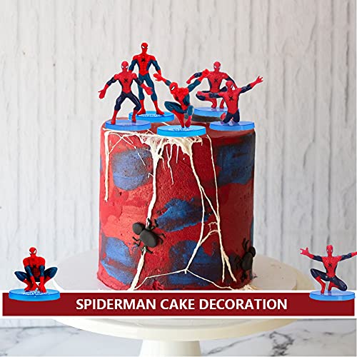 Figuras decorativas para tarta de Spiderman, adornos de Spiderman, juego de decoración de cumpleaños, dibujos animados, anime, anime, juguetes para decoración de tartas, para fiestas infantiles