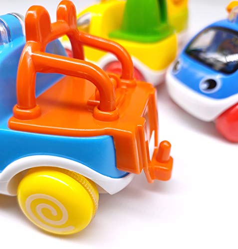 fiouni Baby Early Education Toy Cars Friction Powered Train Cars Juego de Juguetes de Regalo para niño pequeño y niña 1 2,3,4,5 años (Juego de Juguetes de 6 Piezas para automóviles de construcción)