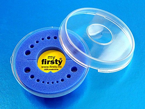 Firsty Cajita para Dientes de Leche Round --- (Azul, Chico) ABF con Texto en Espagnol, Envío rápido