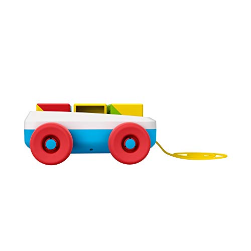 Fisher Price - Carrito de Arrastre de Bloques de Actividad, Juguete para Bebés +6 Meses (Mattel GJW10)