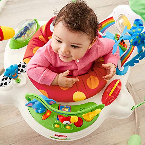 Fisher-Price Centro Actividad Salón y Juegos Amigos del bosque, Ranojo, para recién nacidos con música y luces, multicolor, K7198