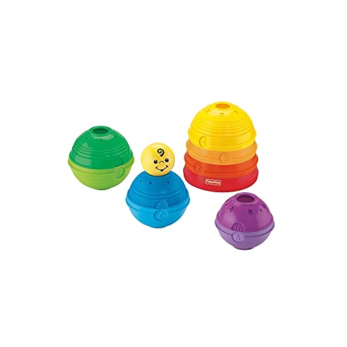 Fisher-Price - Cuencos apilables, juguete bebé +6 meses (Mattel W4472)