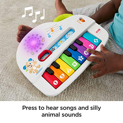 Fisher-Price Fisher-Price-GFK04 Laugh and Learn Silly Sounds-Piano Iluminado, Multicolor, 20.4 x 13.4 x 21.3 cm (Mattel GFK04)