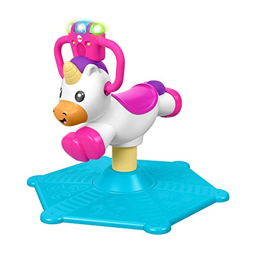 Fisher-Price GHY50 Rebote y Spin Unicornio, Juguete de Paseo Musical estacionario, Multicolor