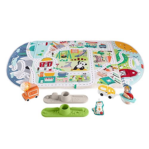 Fisher-Price Gimnasio Jumbo Ciudad de Actividades, manta de juego para bebé recién nacido, Mattel GJD41