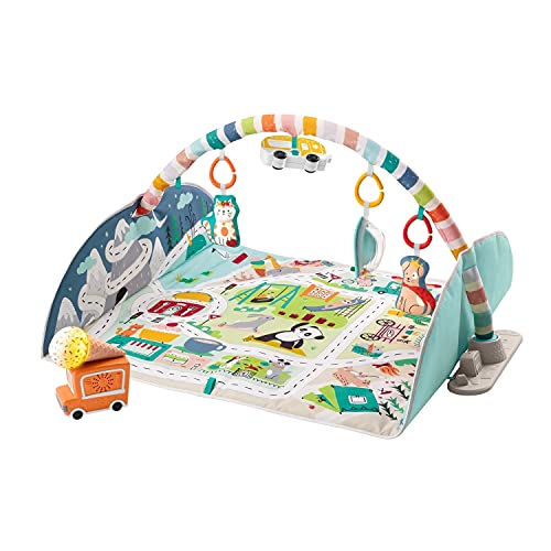 Fisher-Price Gimnasio Jumbo Ciudad de Actividades, manta de juego para bebé recién nacido, Mattel GJD41