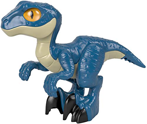 Fisher-Price Imaginext Jurassic World 3 Raptor XL Dinosaurio articulado de juguete para niños +3 años (Mattel GWP07)