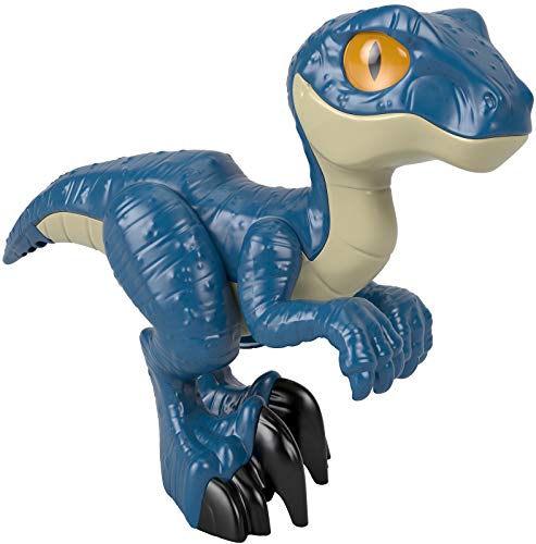 Fisher-Price Imaginext Jurassic World 3 Raptor XL Dinosaurio articulado de juguete para niños +3 años (Mattel GWP07)