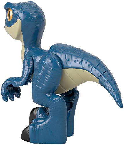 Fisher-Price Imaginext Jurassic World 3 Raptor XL Dinosaurio articulado de juguete para niños +3 años (Mattel GWP07)