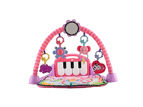 Fisher-Price Kick and Piano Gym New-born Baby Play Mat Suitable from Birth Includes Activity Ce Kick & Play Pink, color multicolor (rosa), 67.8 x 45.5 x 8.1 (Mattel BMH48)