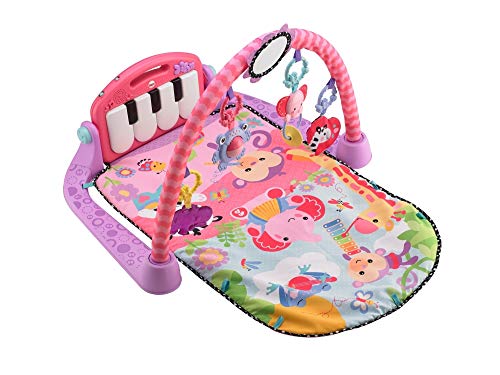 Fisher-Price Kick and Piano Gym New-born Baby Play Mat Suitable from Birth Includes Activity Ce Kick & Play Pink, color multicolor (rosa), 67.8 x 45.5 x 8.1 (Mattel BMH48)