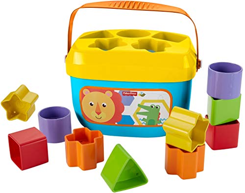 Fisher-Price Libro Activity bebé, Juguete Colgante para bebé recién Nacido (Mattel FGJ40) + - Bloques Infantiles, Juguete Bloques Construcción para Bebé +6 Meses (Mattel FFC84)