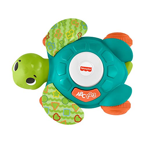 Fisher-Price Linkimals Tortuga sienta y gatea, juguete para bebés con luces y sonidos +9 meses (Mattel GXK31)