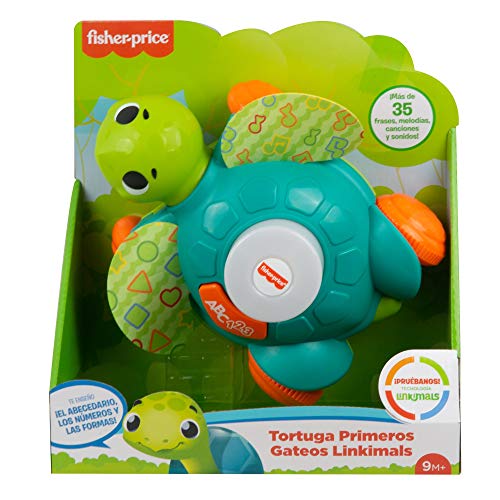 Fisher-Price Linkimals Tortuga sienta y gatea, juguete para bebés con luces y sonidos +9 meses (Mattel GXK31)