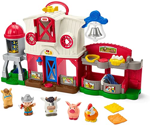 Fisher-Price - Little People Granja Animales Felices con tecnología Smart Stages, Luces y Sonidos, Juguete para niños de 1 años GTM15