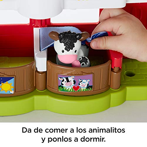 Fisher-Price Little People Granja cuida a los animalitos, juguetes bebés 1 año (Mattel FKD00)