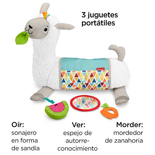 Fisher-Price Llama crece conmigo, cojín juguete sensorial para bebé recién nacido (Mattel GLK39)