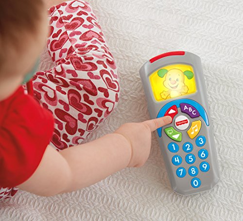 Fisher-Price - Mando a Distancia Perrito, Juguete Electrónico Bebé +6 Meses (Mattel DLD35) + - Bloques Infantiles, Juguete Bloques Construcción para Bebé +6 Meses (Mattel FFC84)