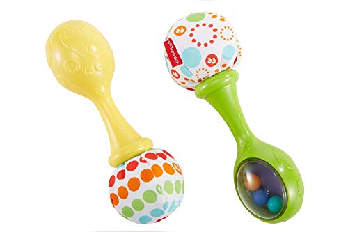 Fisher-Price Maracas musicales, juguete y sonajero para bebé +3 meses (Mattel BLT33)