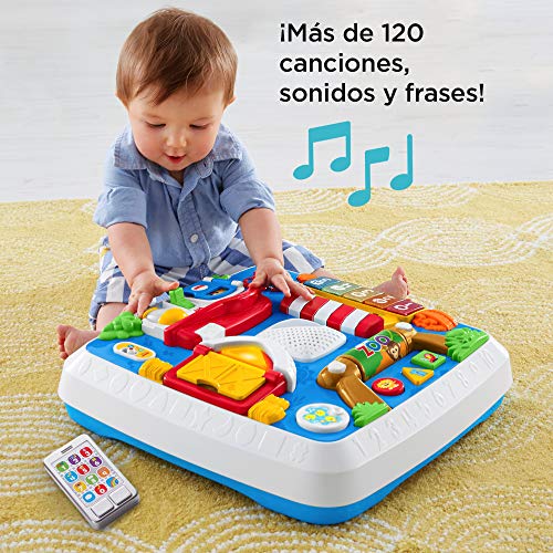 Fisher-Price Mesa multiaprendizaje bilingüe, mesa actividades bebé +6 meses (Mattel DRH34)