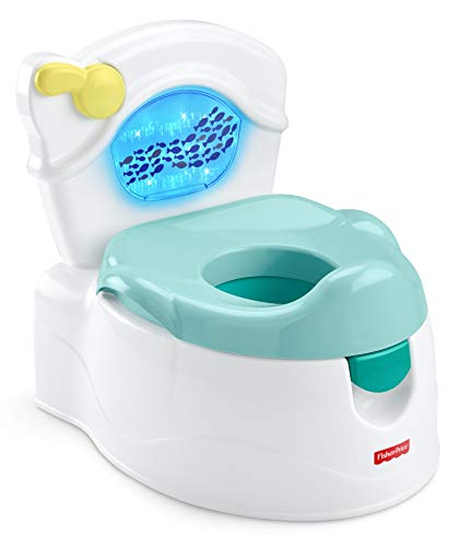 Fisher-Price Orinal océano aprende a ir al baño, para bebés y niños, con sonidos y luces (Mattel GWD37)