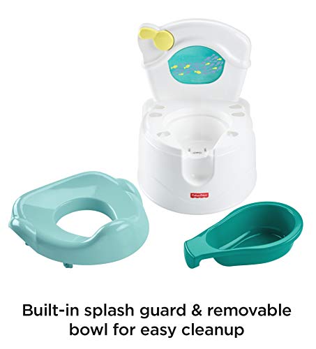 Fisher-Price Orinal océano aprende a ir al baño, para bebés y niños, con sonidos y luces (Mattel GWD37)