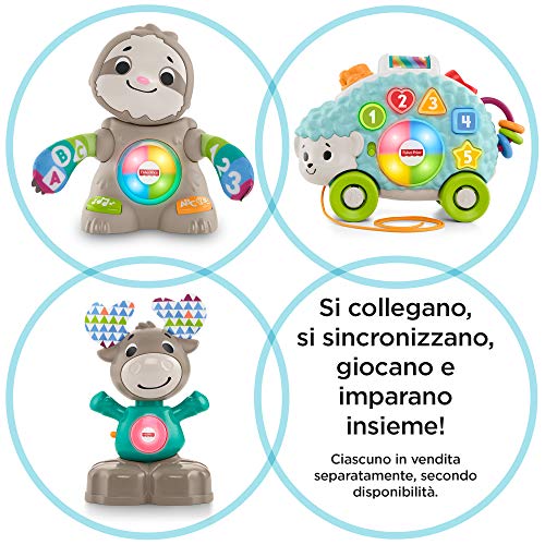 Fisher-Price- Parlamici Baby Bradipo Juguete Educativo con Luces, Multicolor (Mattel GHY90)