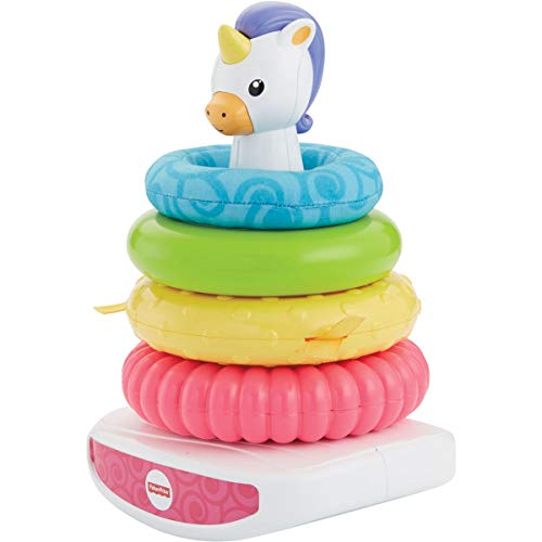 Fisher-Price Pirâmide argolas do unicornio, brinquedo para bebê (Mattel GDR82)