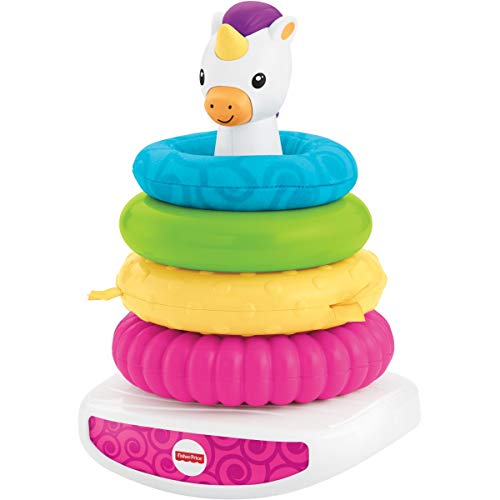 Fisher-Price Pirâmide argolas do unicornio, brinquedo para bebê (Mattel GDR82)