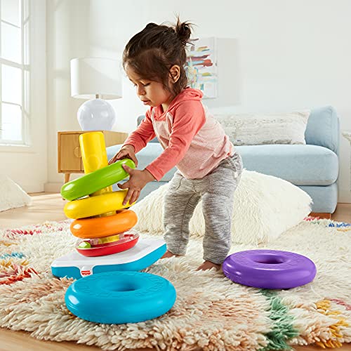 Fisher-Price- Pirámide balanceante gigante, juguete para niños +6 meses, Color surtido (Mattel GJW15)